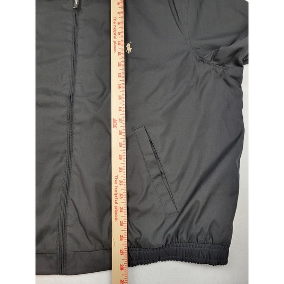 Vintage Polo Ralph Lauren Bomber Black Jacket Harrington Plaid Lining 2XB Big - Picture 10 of 10